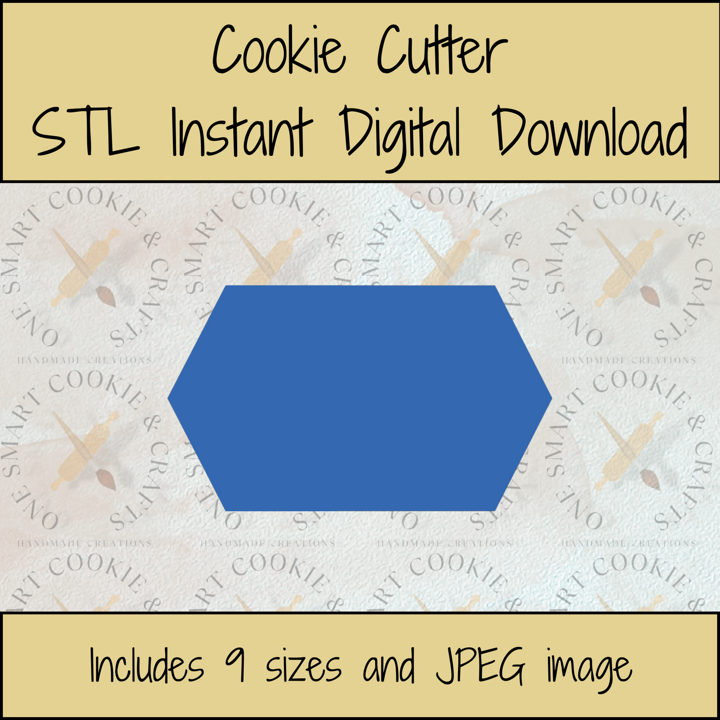 Hexagon Plaque Cookie Cutter STL File