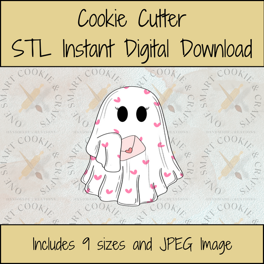 Valentine Ghost Cookie Cutter STL File