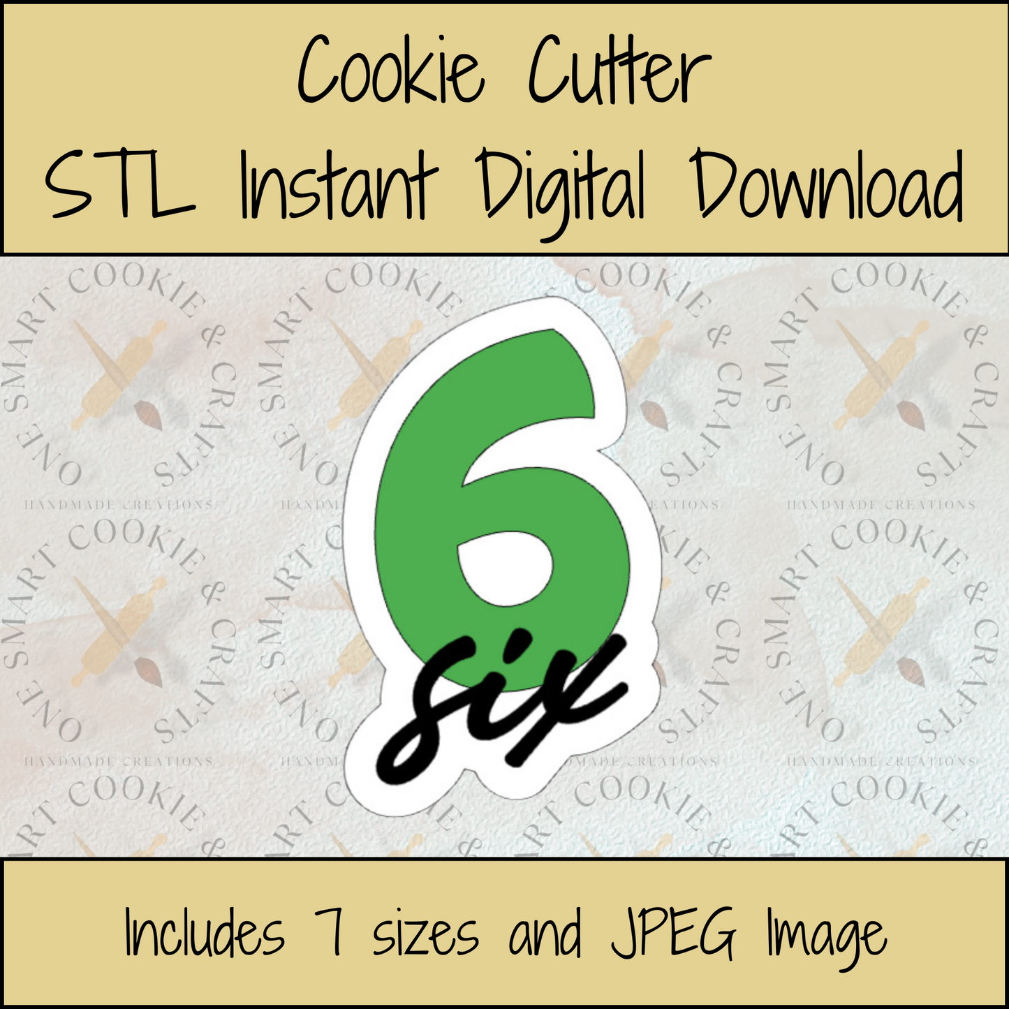 6 with Cloud Cookie Cutter STL File