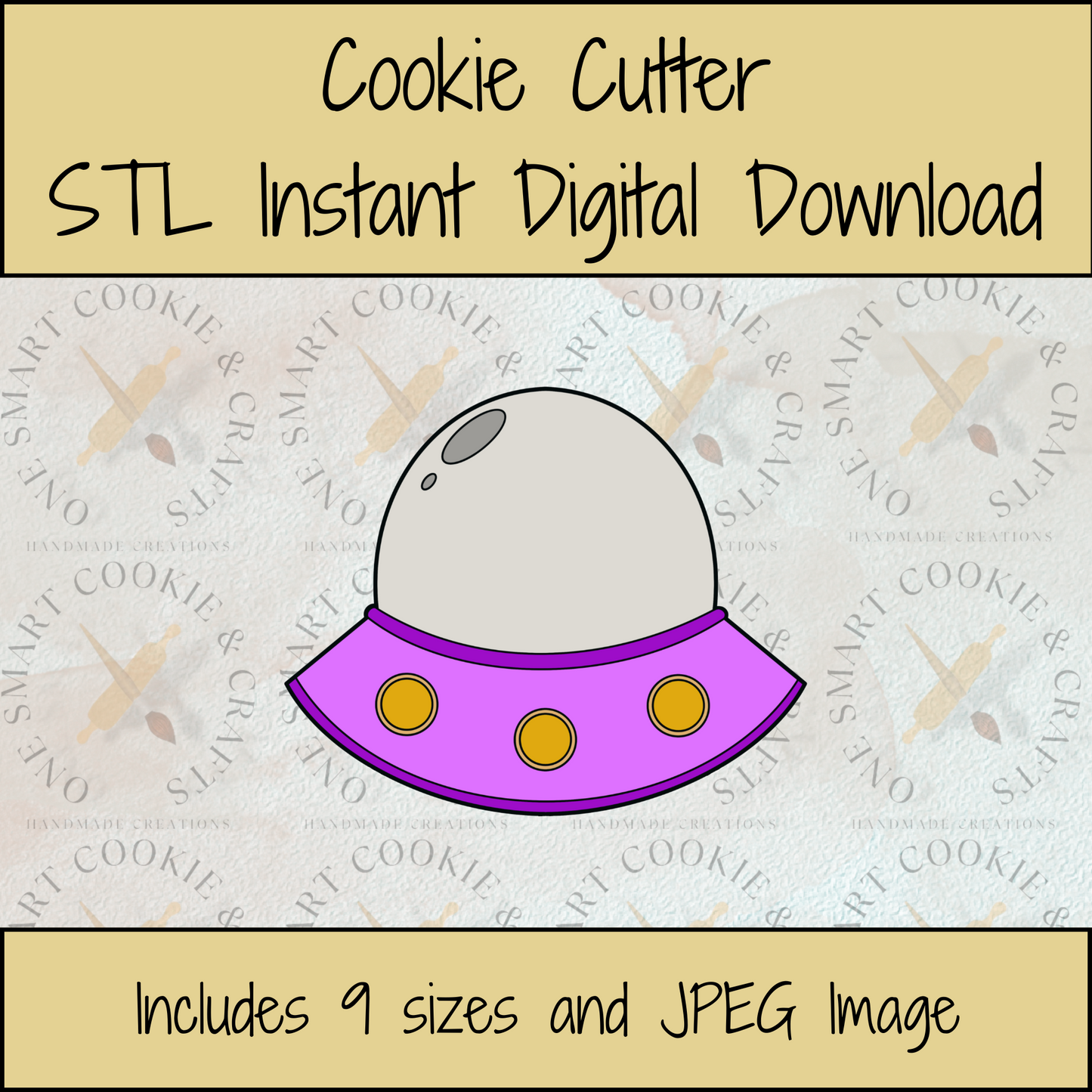 Alien Spaceship Cookie Cutter STL File