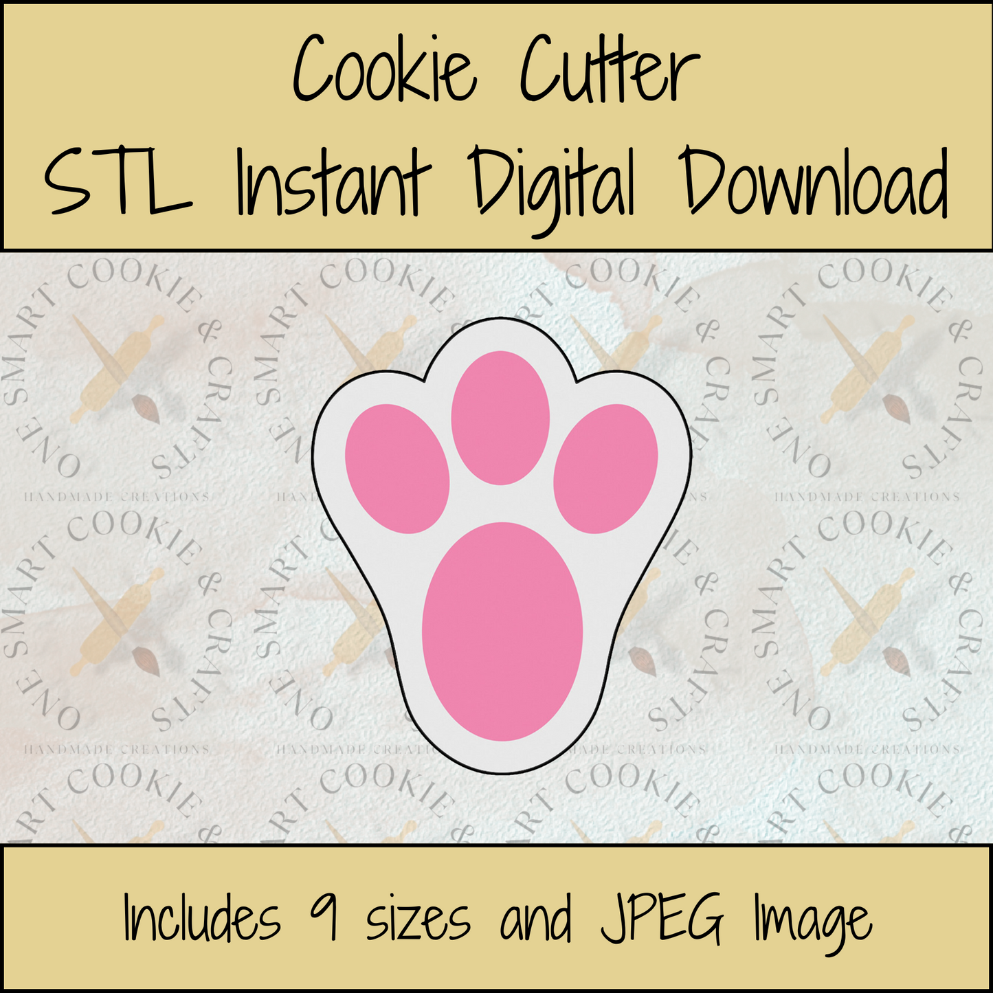 Bunny Foot Cookie Cutter STL File