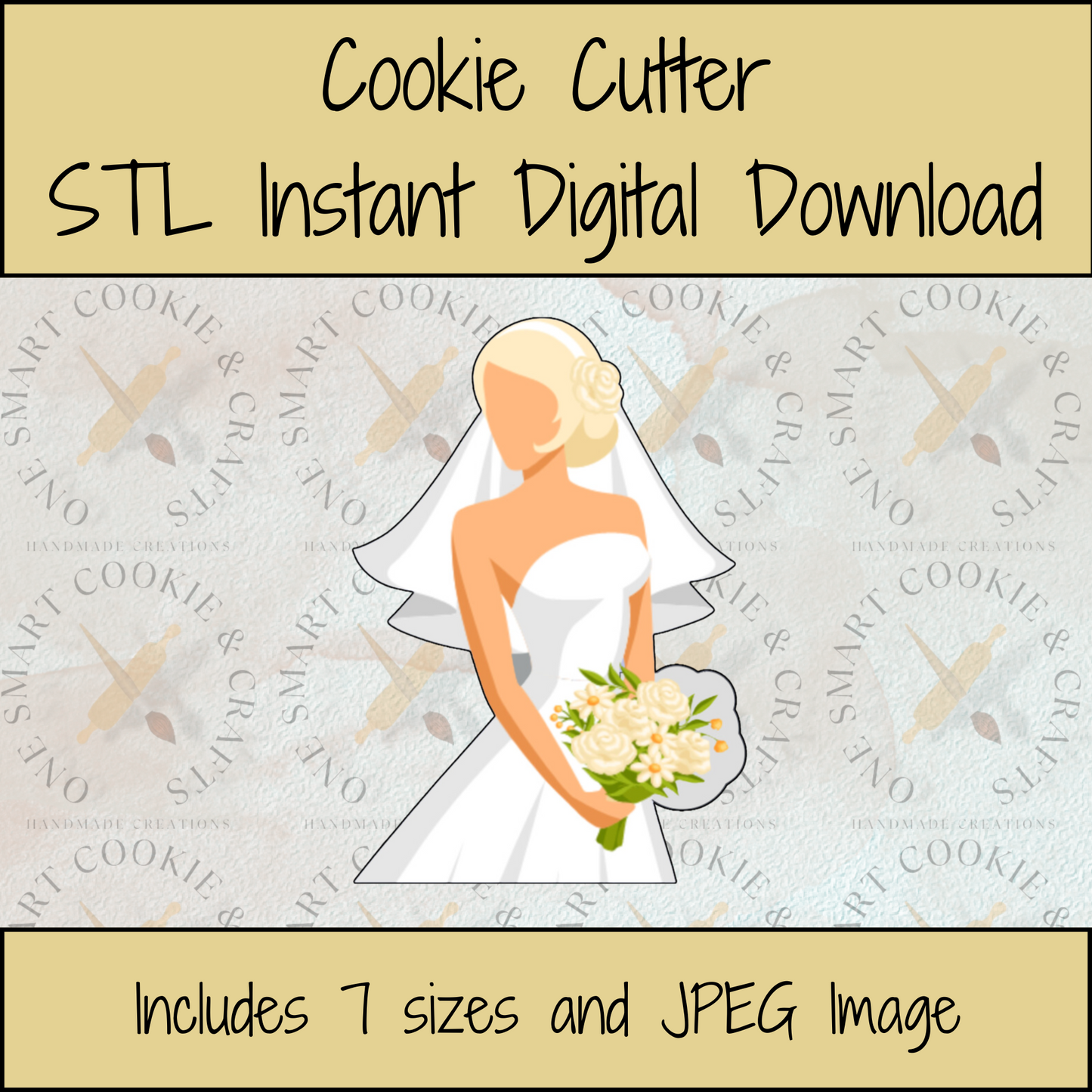 Bride Cookie Cutter STL File