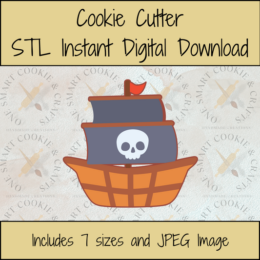 Pirate Ship Cookie Cutter STL File