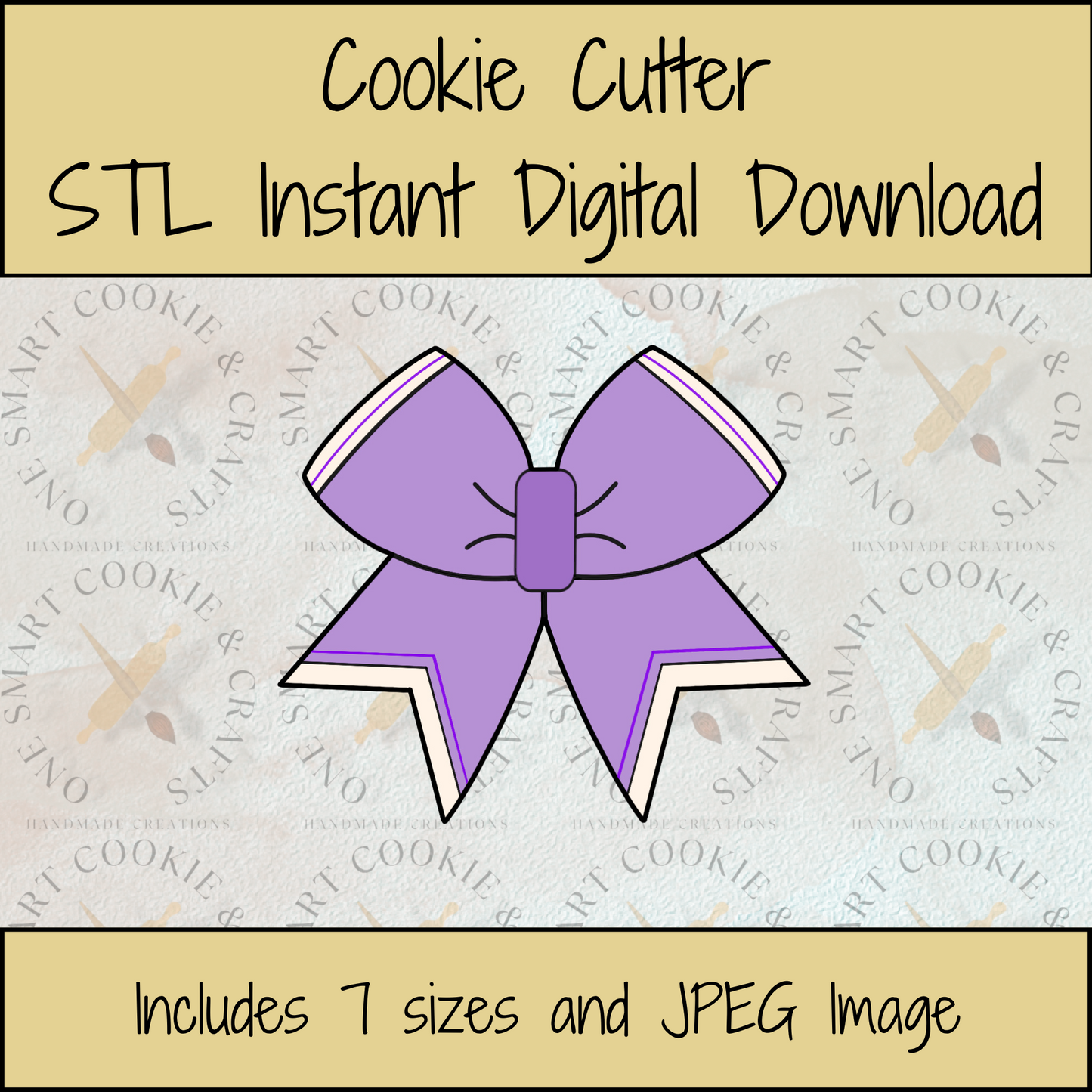 Cheer Bow Cookie Cutter STL File