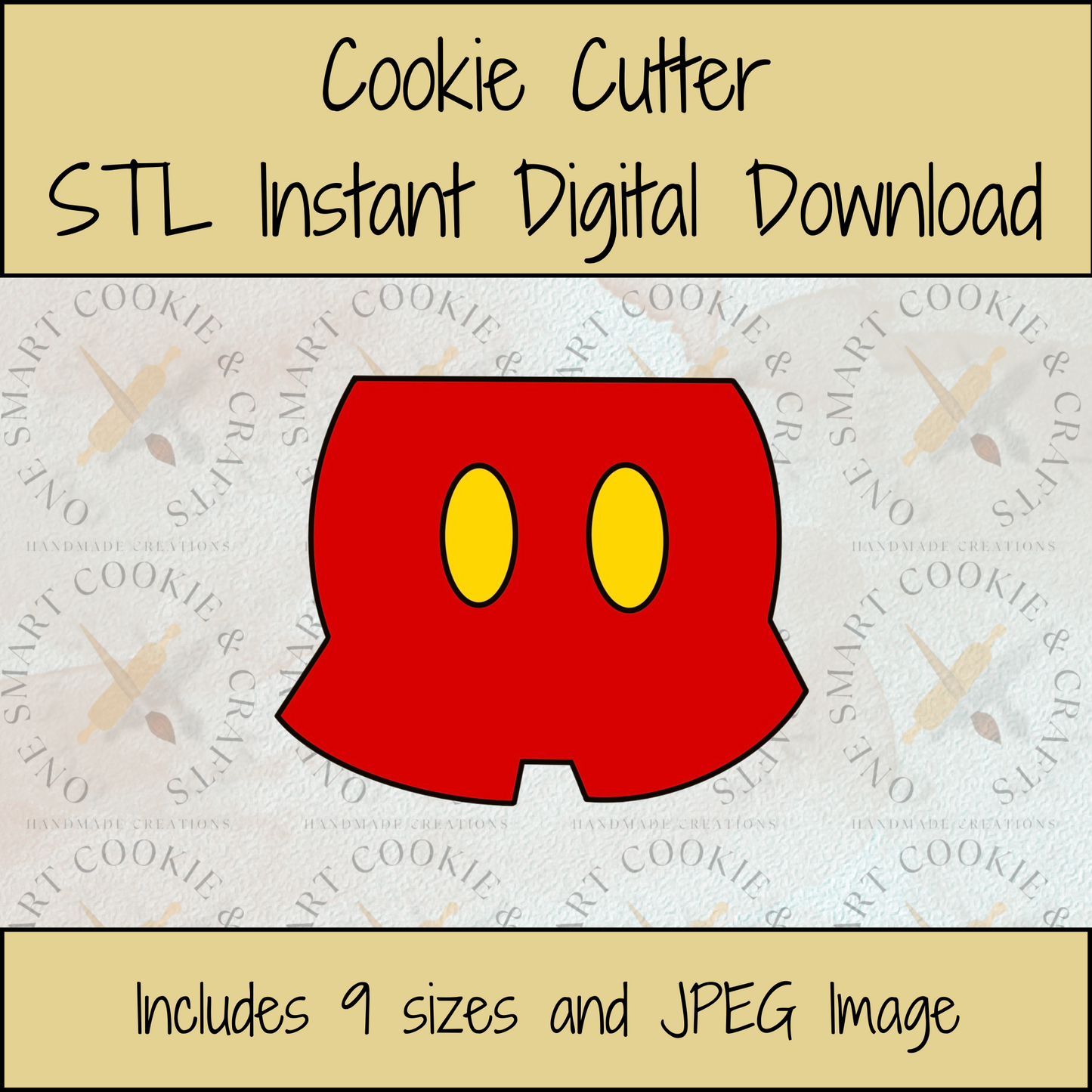 Mouse Pants Cookie Cutter STL File