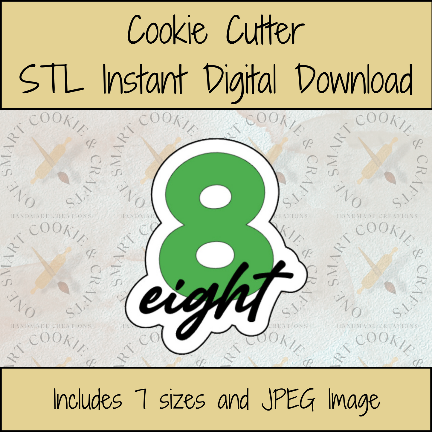 8 with Cloud Cookie Cutter STL File