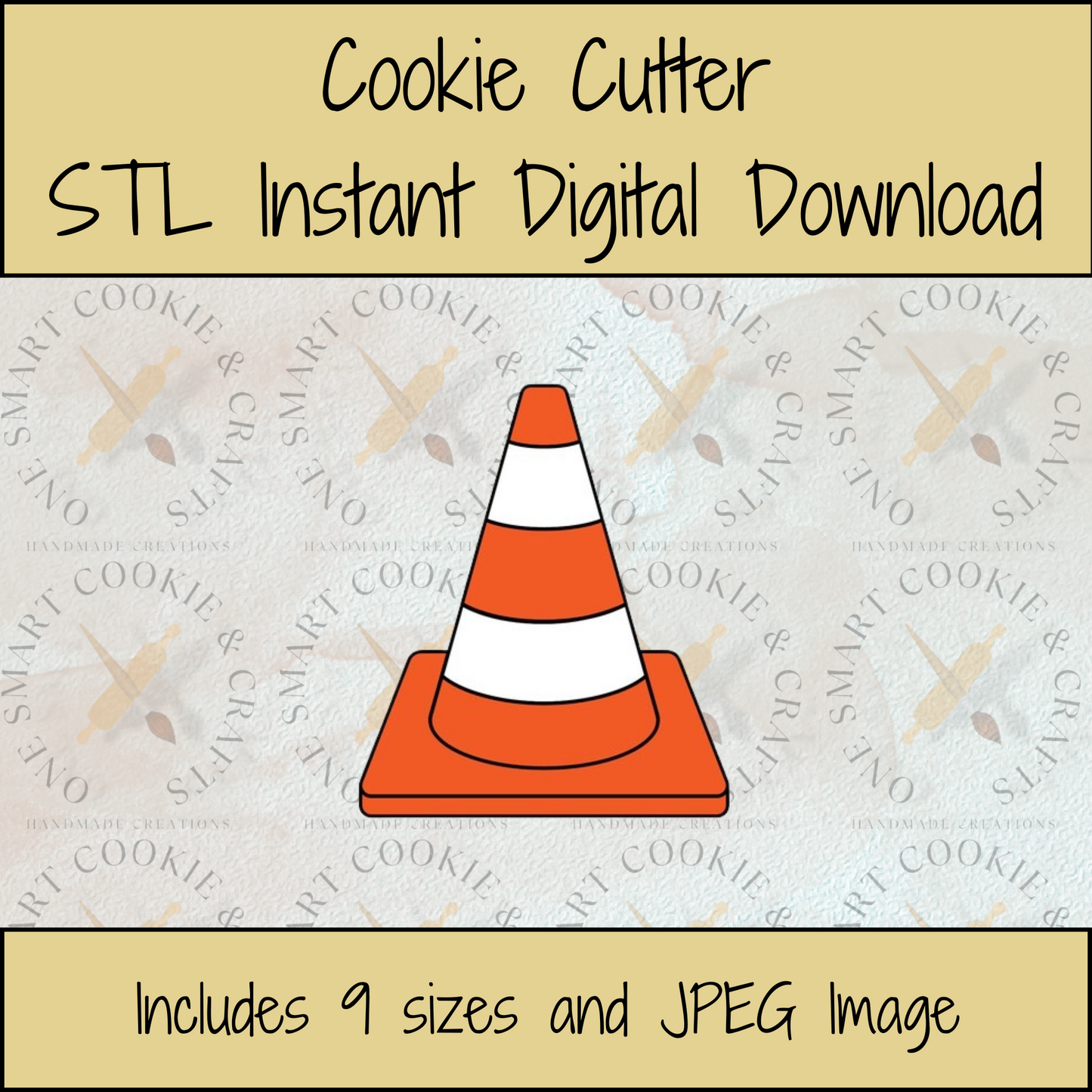 Traffic Cone Cookie Cutter STL