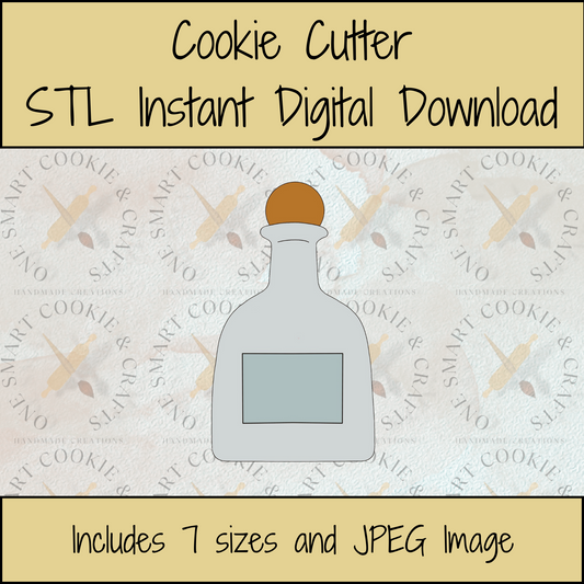 Tequila Bottle Cookie Cutter STL File