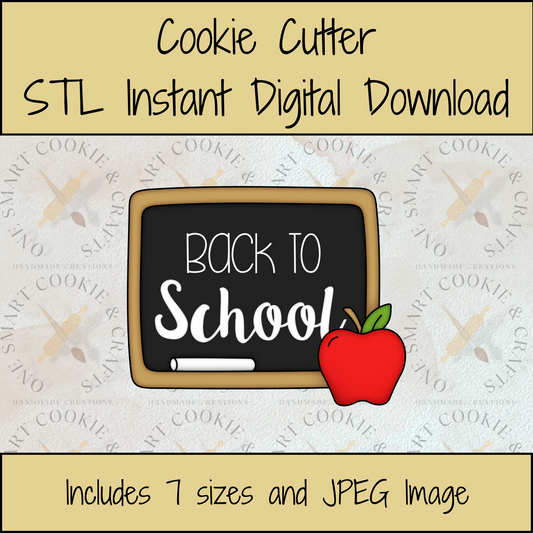 School Plaque Cookie Cutter STL File