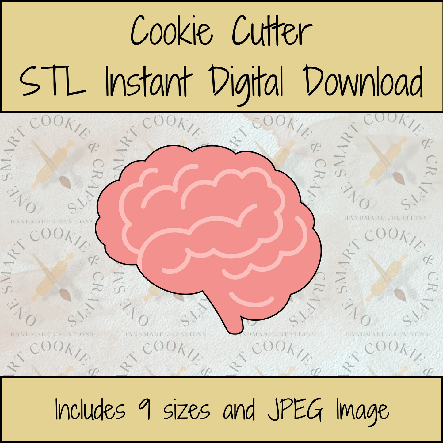 Brain Cookie Cutter STL File