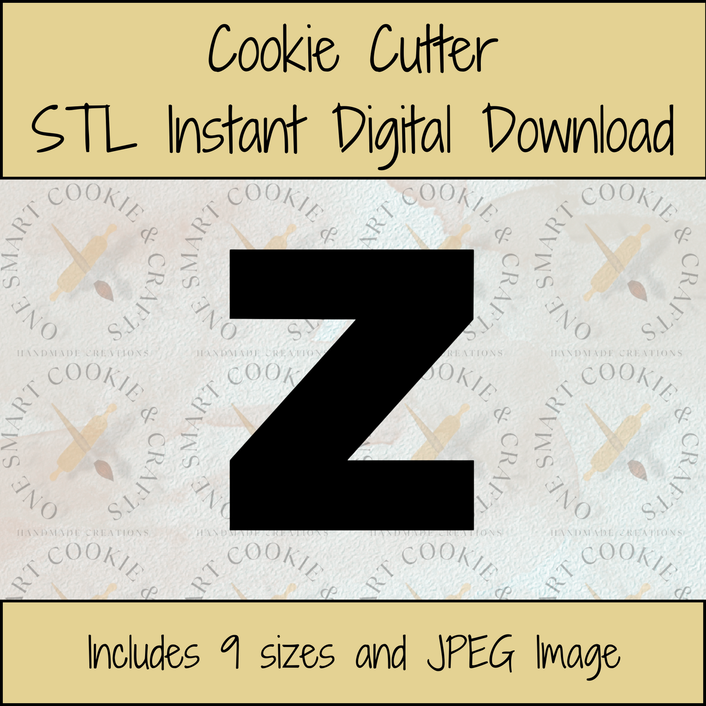 Letter Z Cookie Cutter STL File