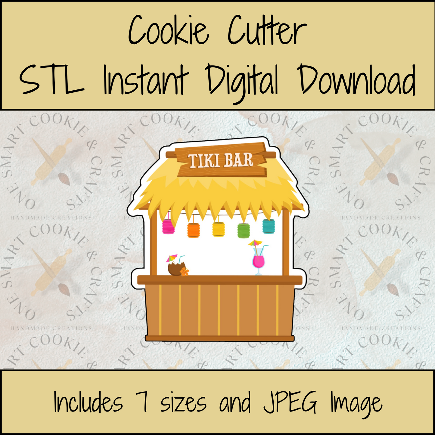 Tiki Bar Cookie Cutter STL File