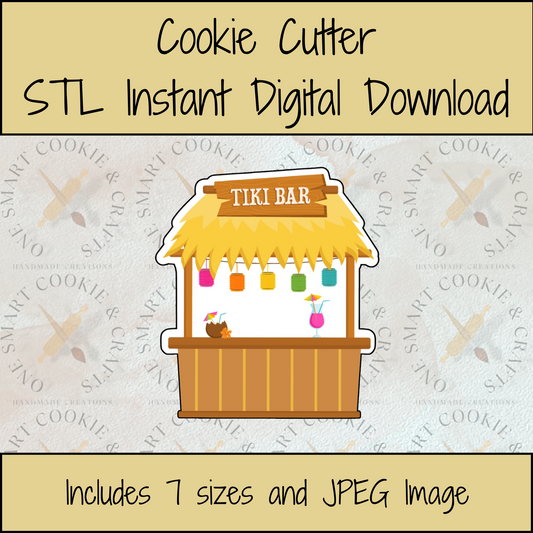 Tiki Bar Cookie Cutter STL File