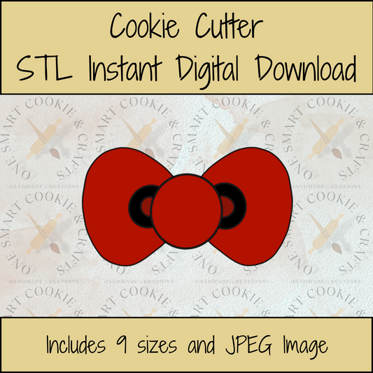 Kitty Bow Cookie Cutter STL File