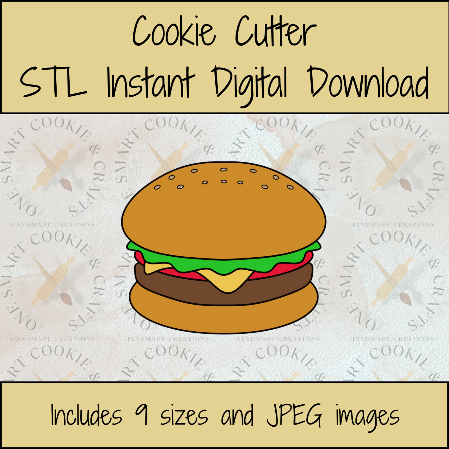 Hamburger Cookie Cutter STL File