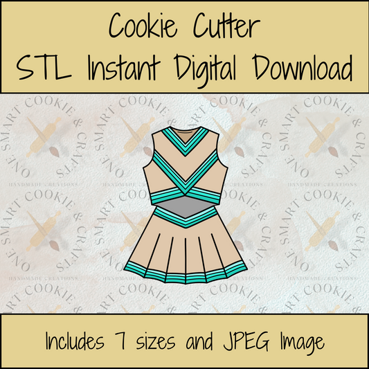 Cheer Uniform Cookie Cutter STL File