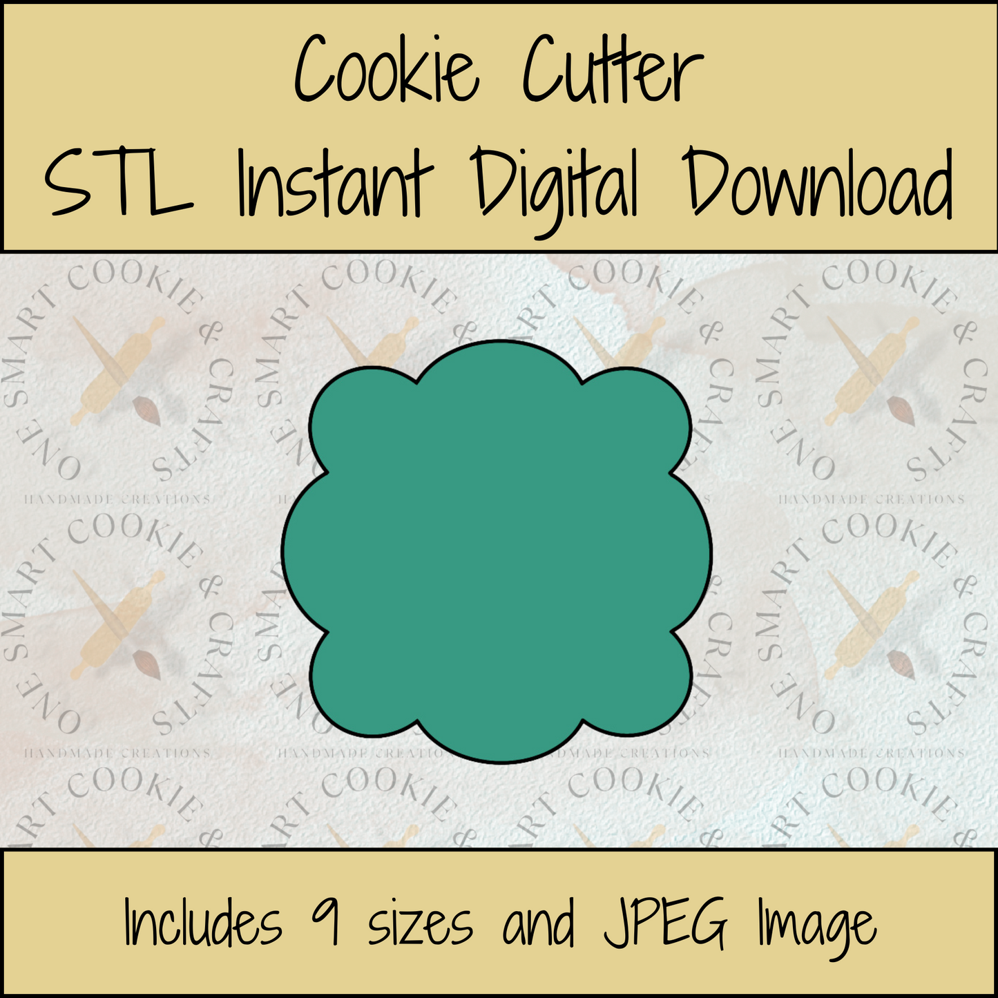 Scalloped Plaque Cookie Cutter STL File