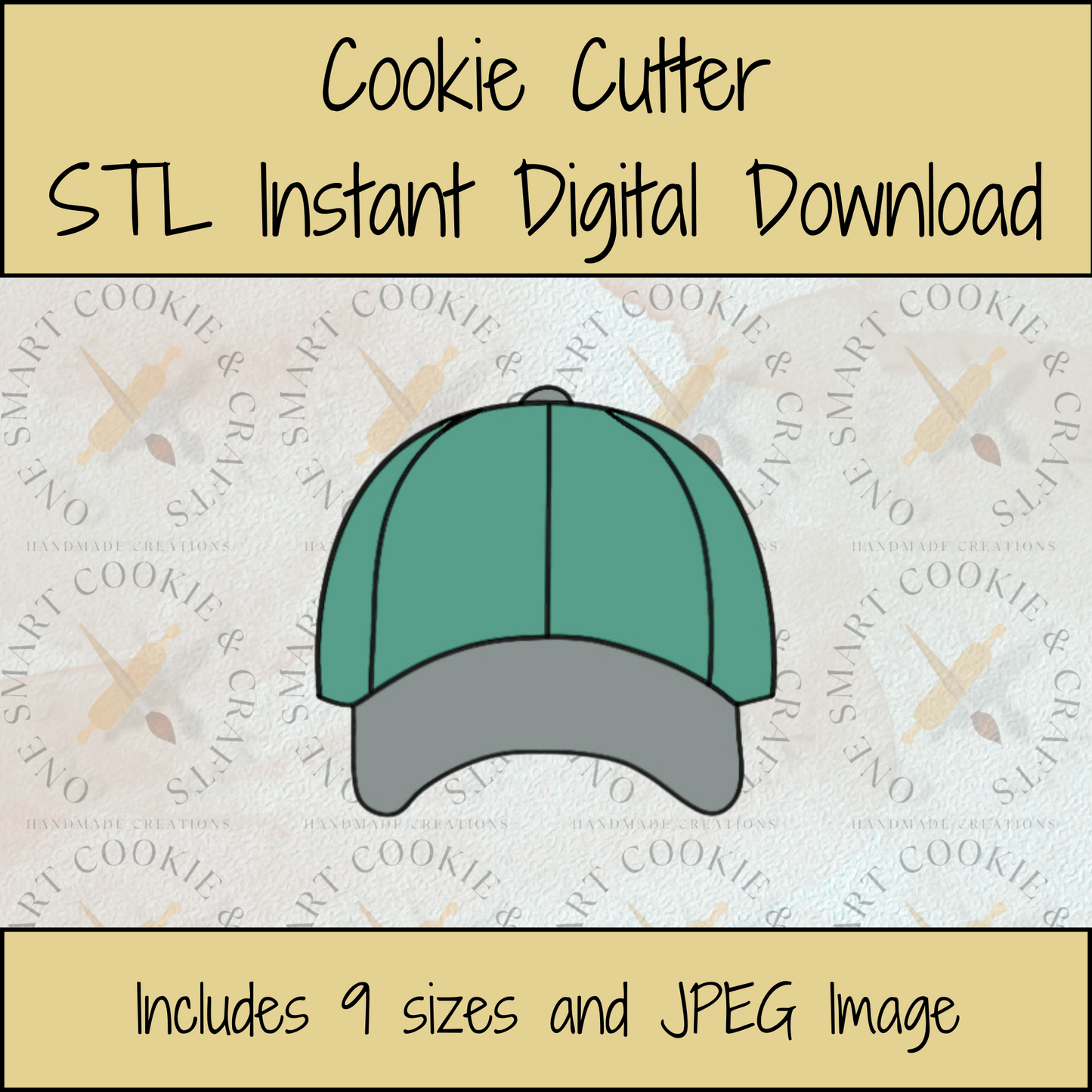 Baseball Cap Cookie Cutter STL File