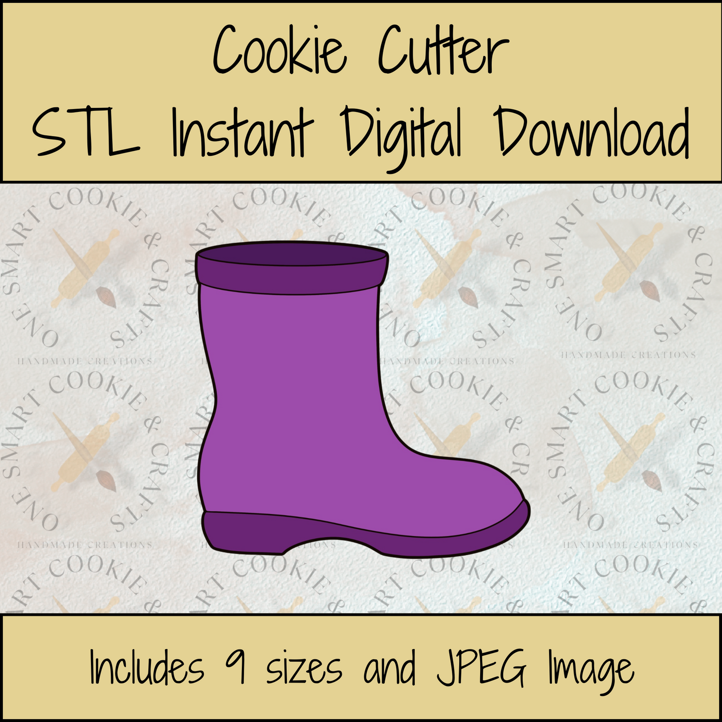 Rain Boot Cookie Cutter STL File