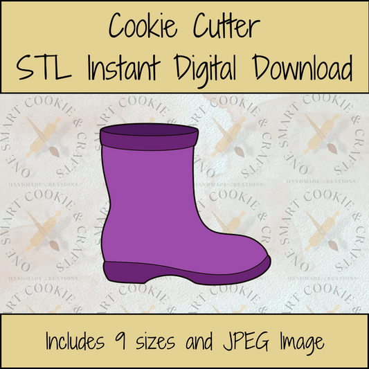 Rain Boot Cookie Cutter STL File