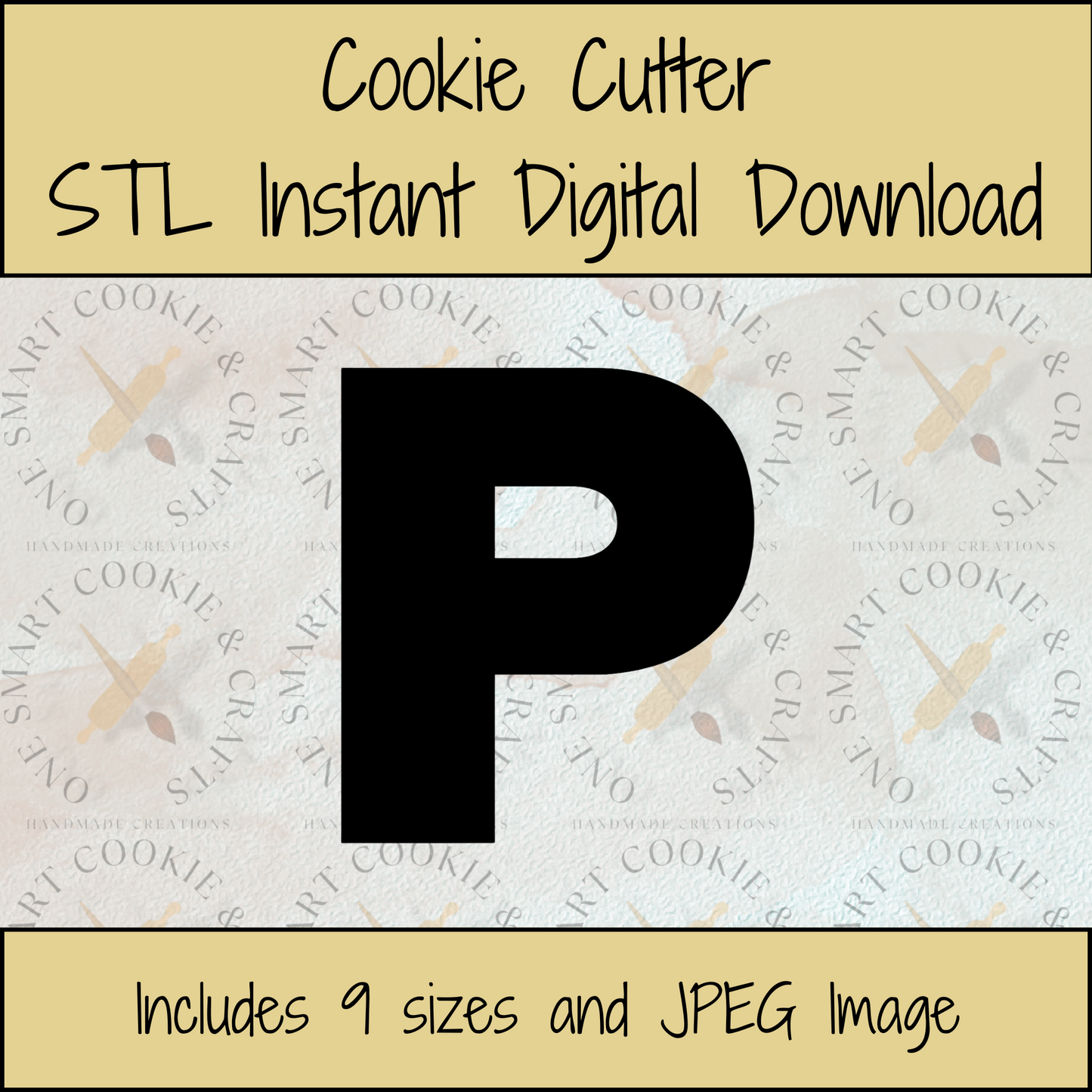 Letter P Cookie Cutter STL File