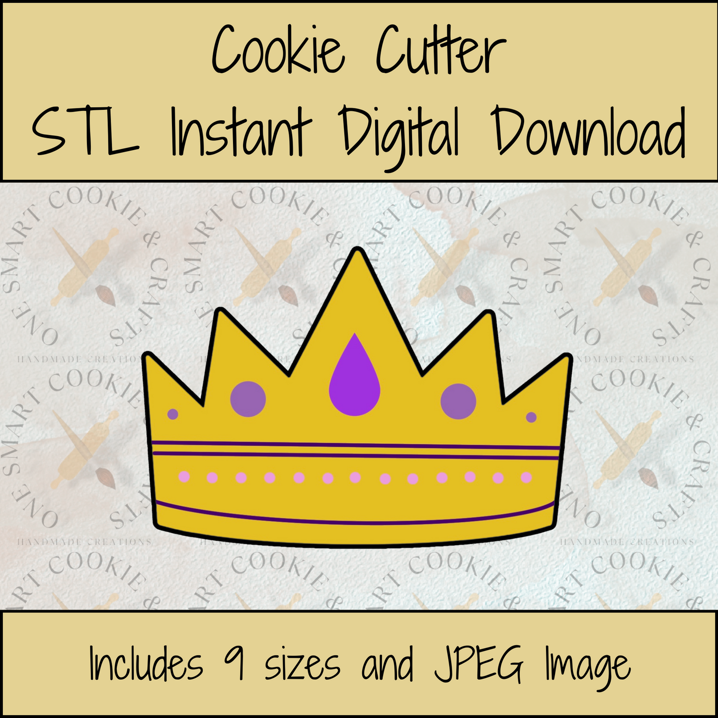 Crown Cookie Cutter STL File