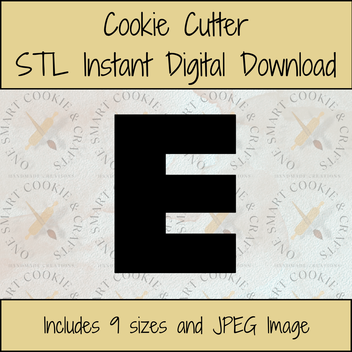 Letter E Cookie Cutter STL File