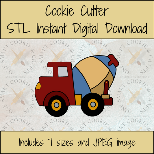 Cement Truck Cookie Cutter STL