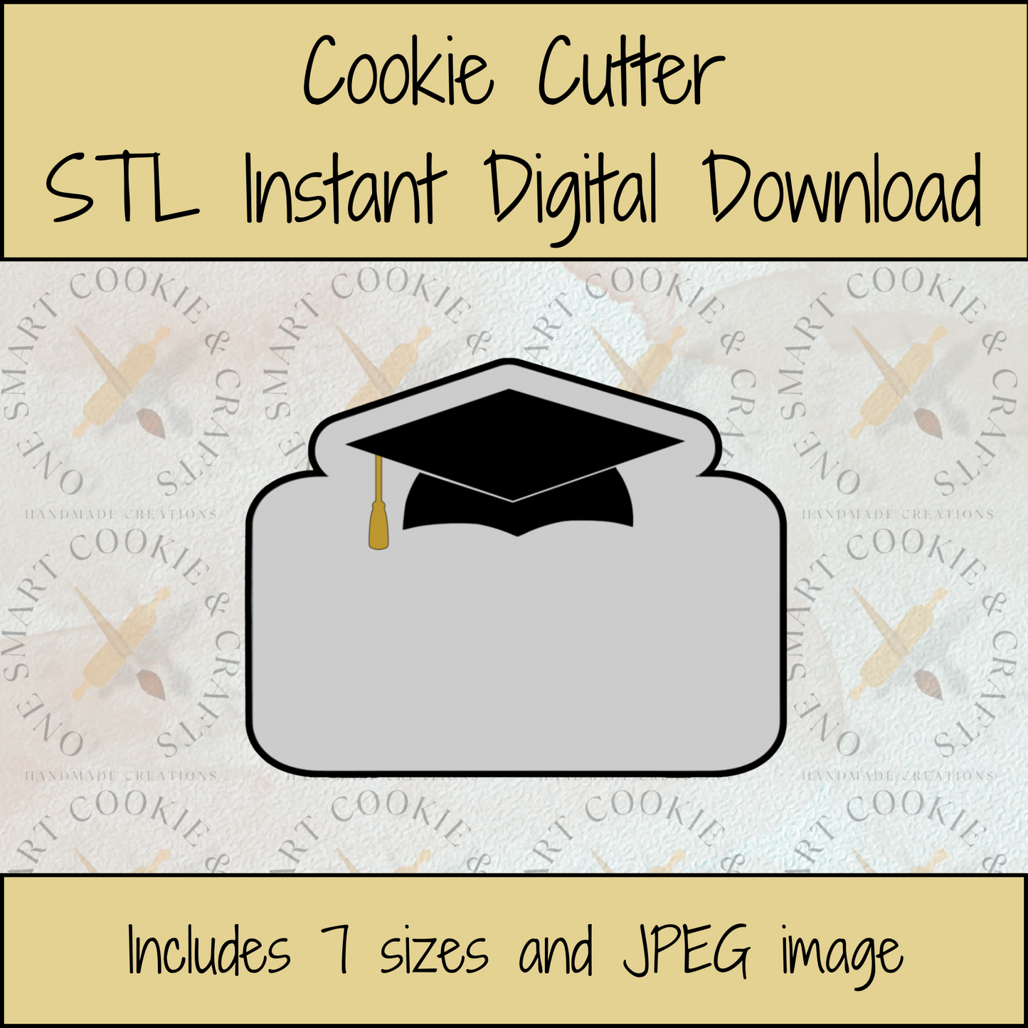 Graduation Plaque Cookie Cutter STL File