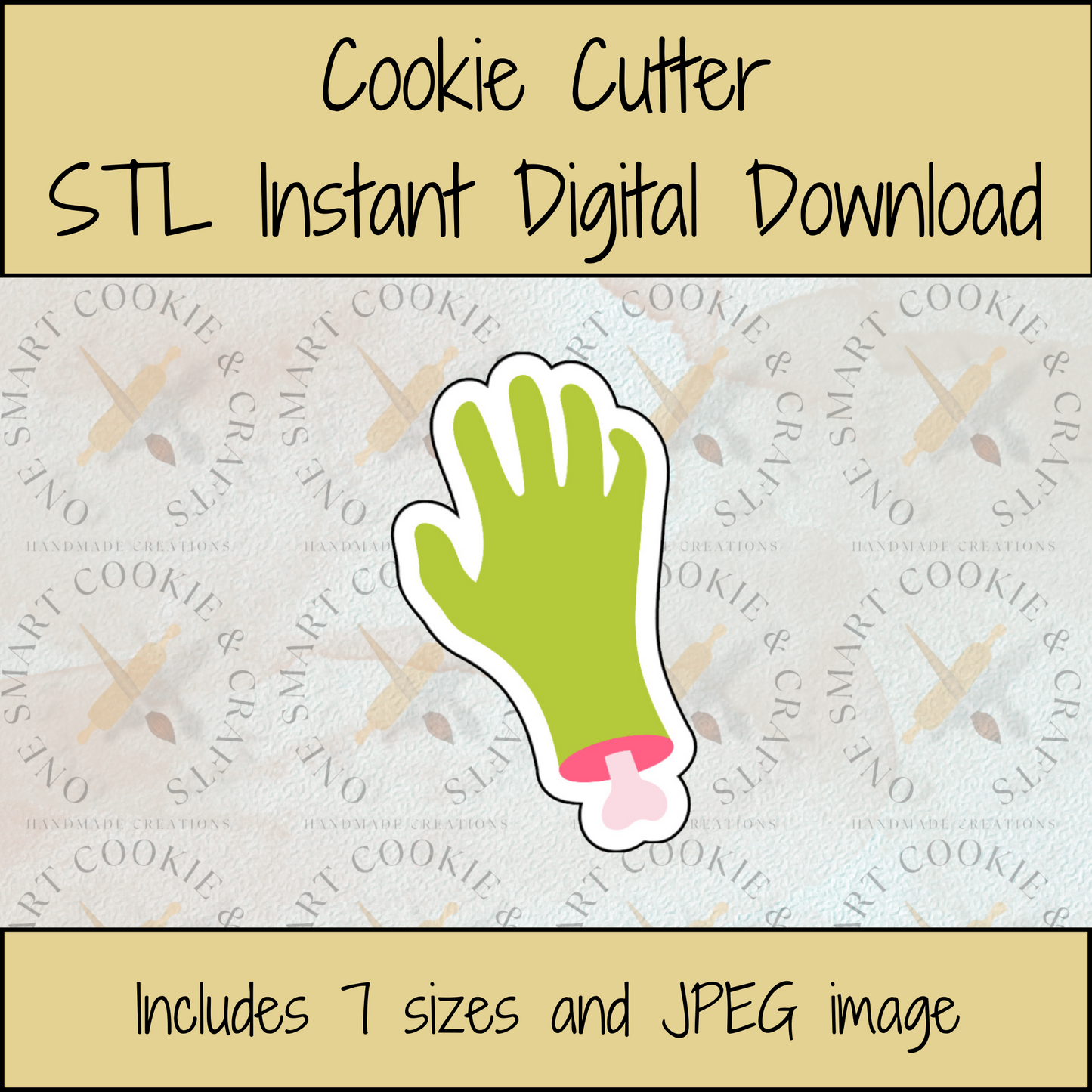 Zombie Hand Cookie Cutter STL File