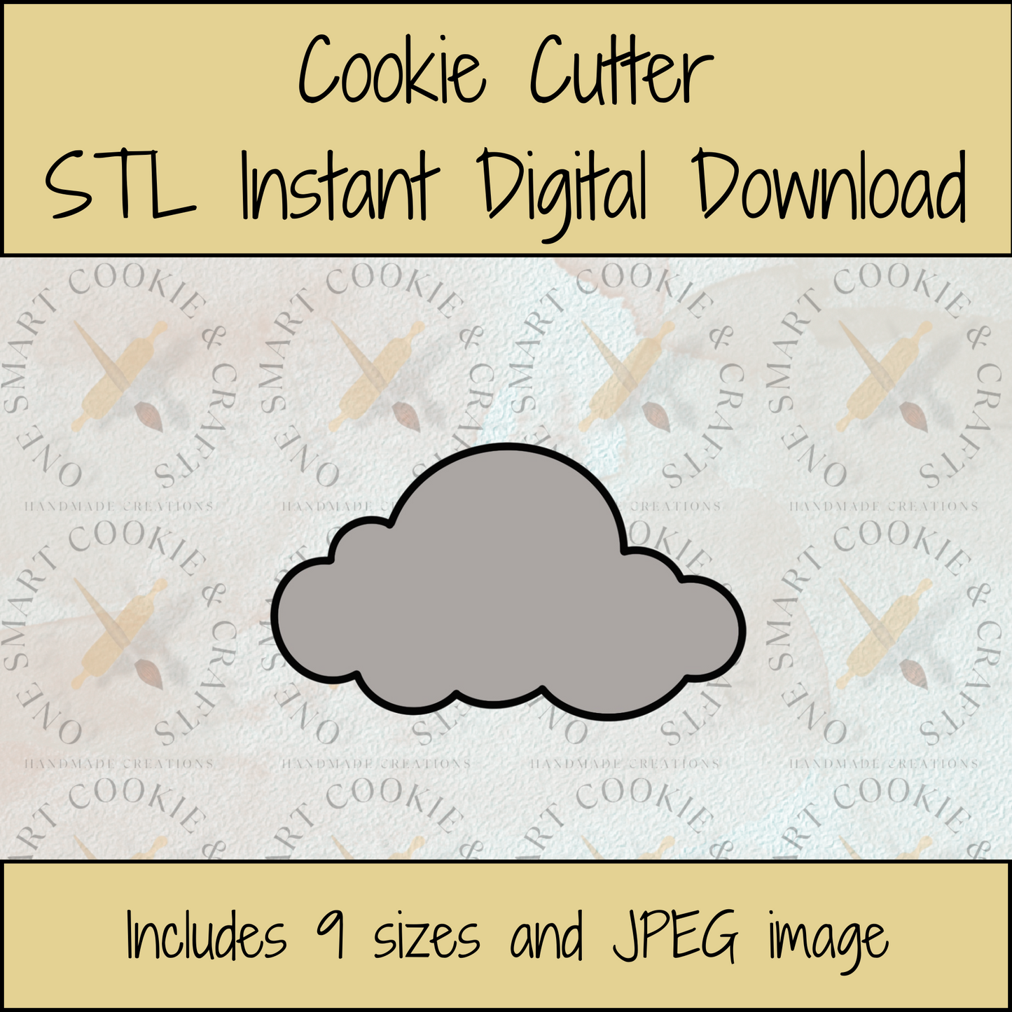 Cloud Cookie Cutter STL File