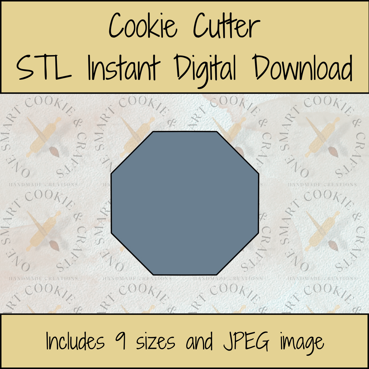 Hexagon Plaque Cookie Cutter STL File