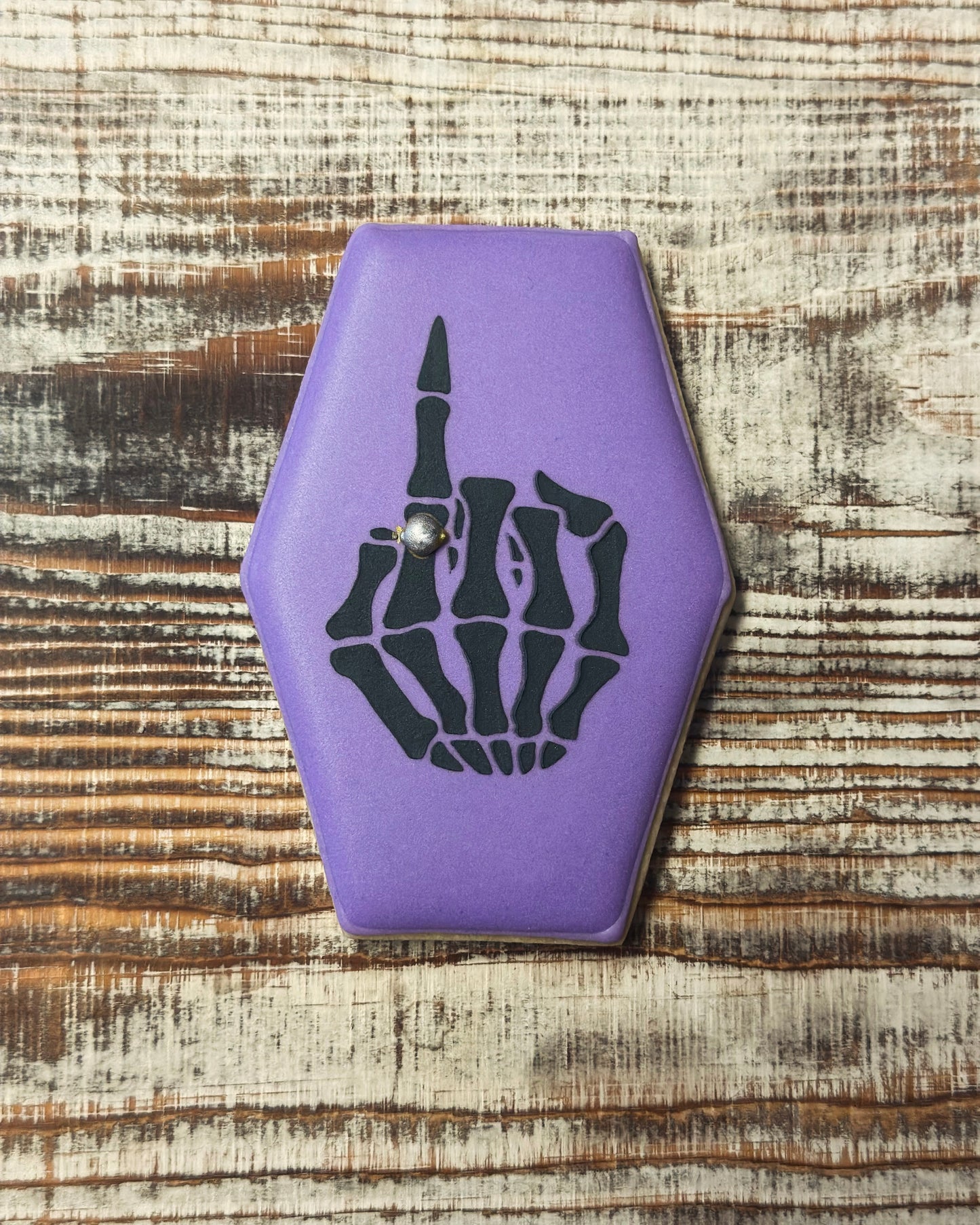 Plantilla de galleta de esqueleto de mano espeluznante