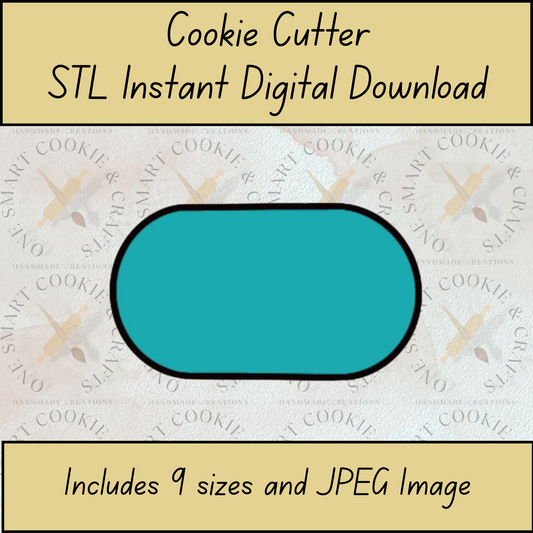 Oval Plaque Cookie Cutter STL File