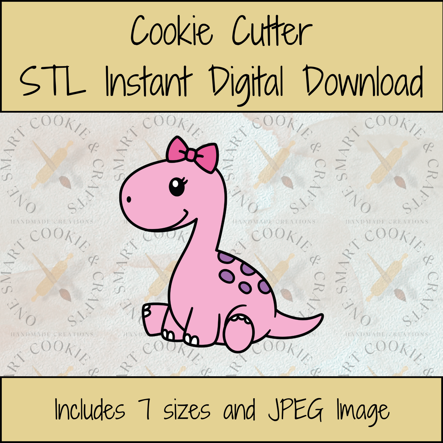 Dinosaur Girl Cookie Cutter STL