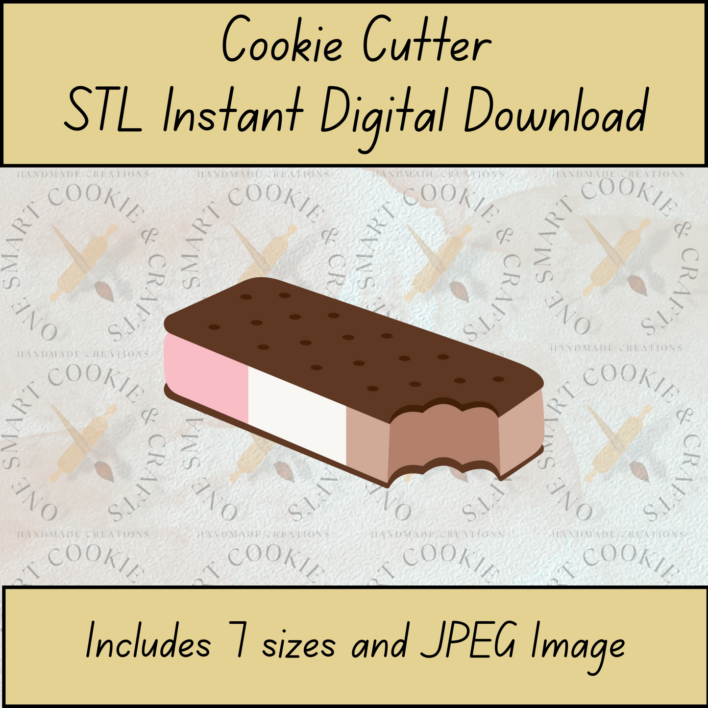 Ice Cream Sandwich Cookie Cutter STL File