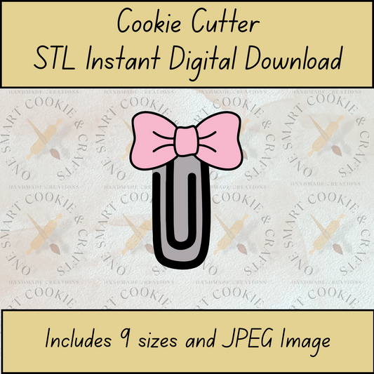 Paper Clip with Bow Cookie Cutter STL File