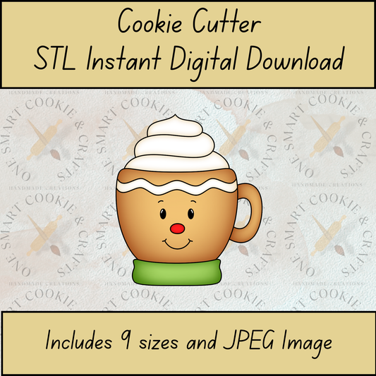 Gingerbread Coffee Cup Cookie Cutter STL File