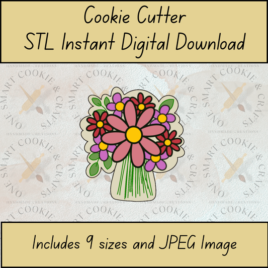 Flower Bouquet Cookie Cutter STL File