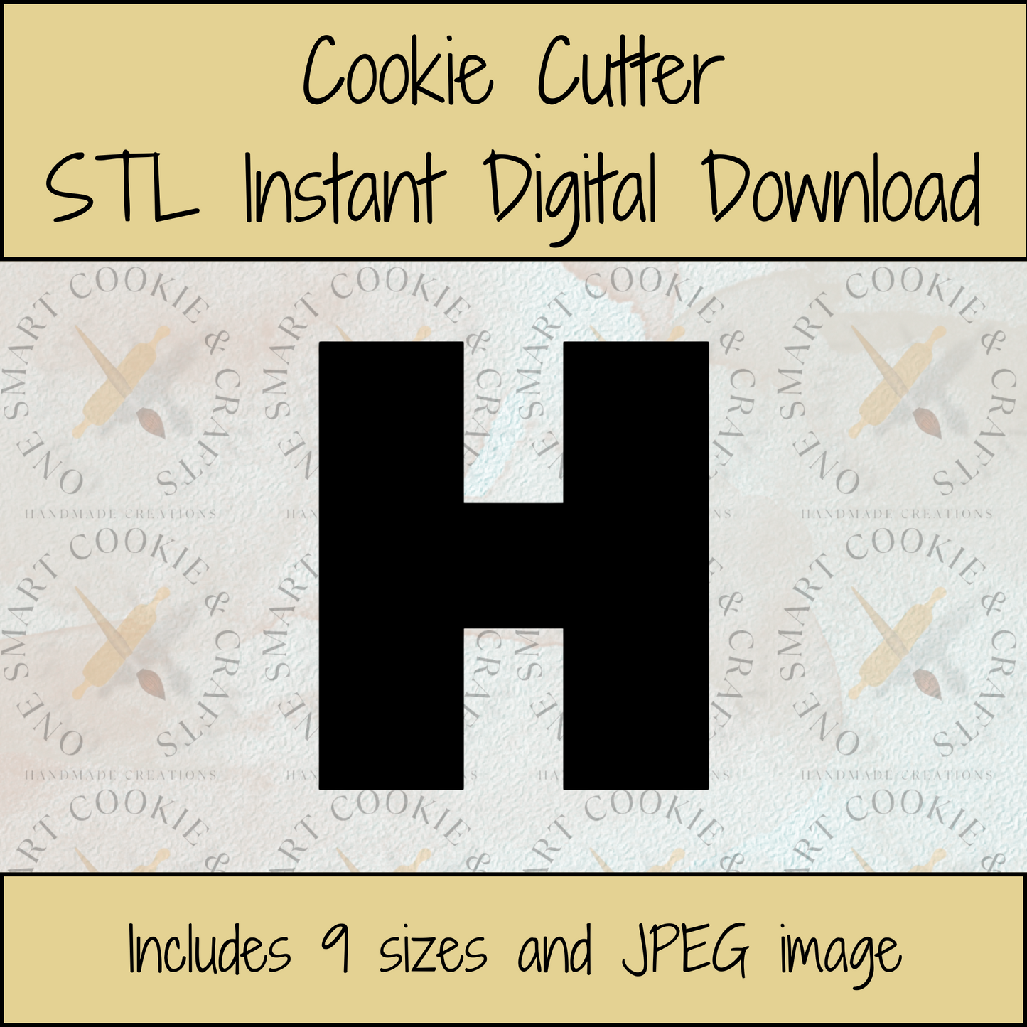 Letter H Cookie Cutter STL File