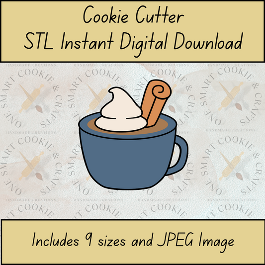 Cinnamon Coffee Cup Cookie Cutter STL File