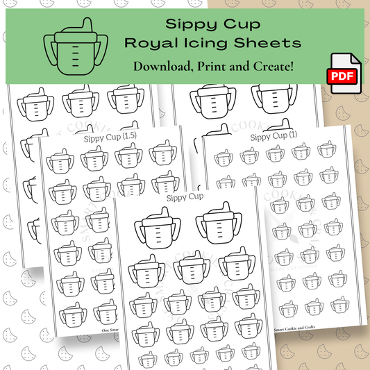 Sippy Cup Royal Icing Transfer Sheet