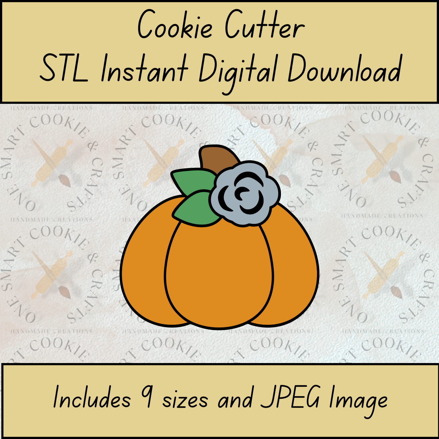 Floral Pumpkin Cookie Cutter STL File