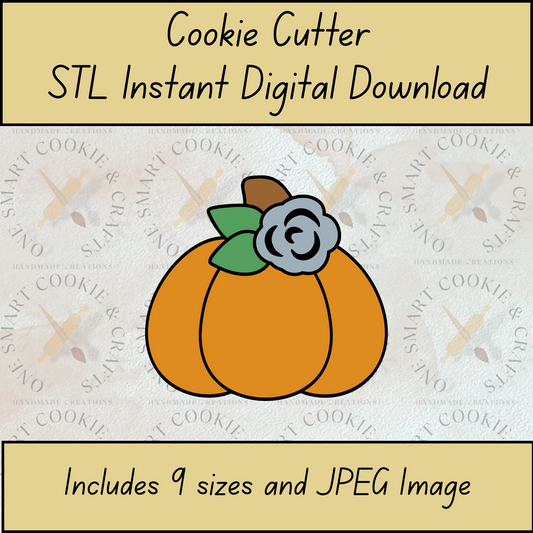 Floral Pumpkin Cookie Cutter STL File