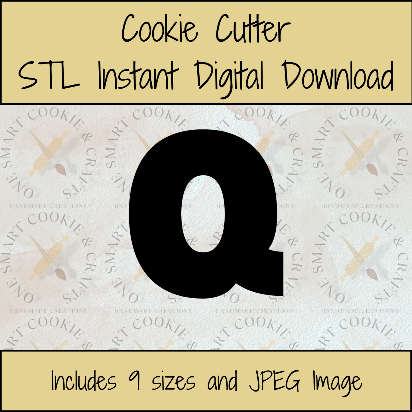 Letter Q Cookie Cutter STL File