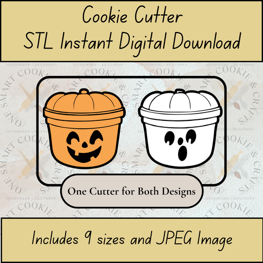 Halloween Bucket Cookie Cutter STL File