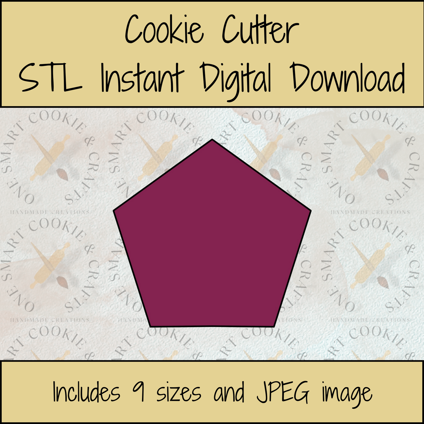 Hexagon Plaque Cookie Cutter STL File