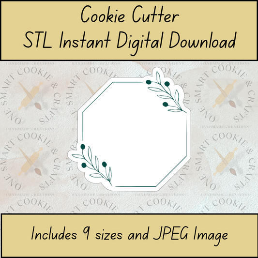 Greenery Plaque Cookie Cutter STL File