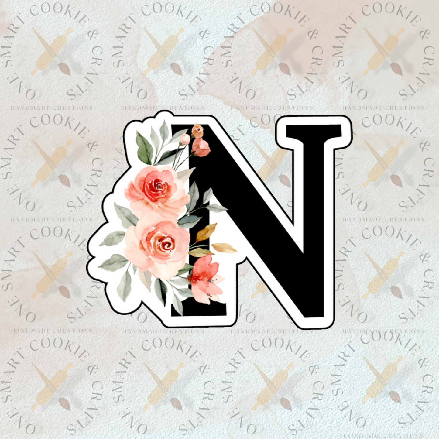 Floral Letter N Cookie Cutter