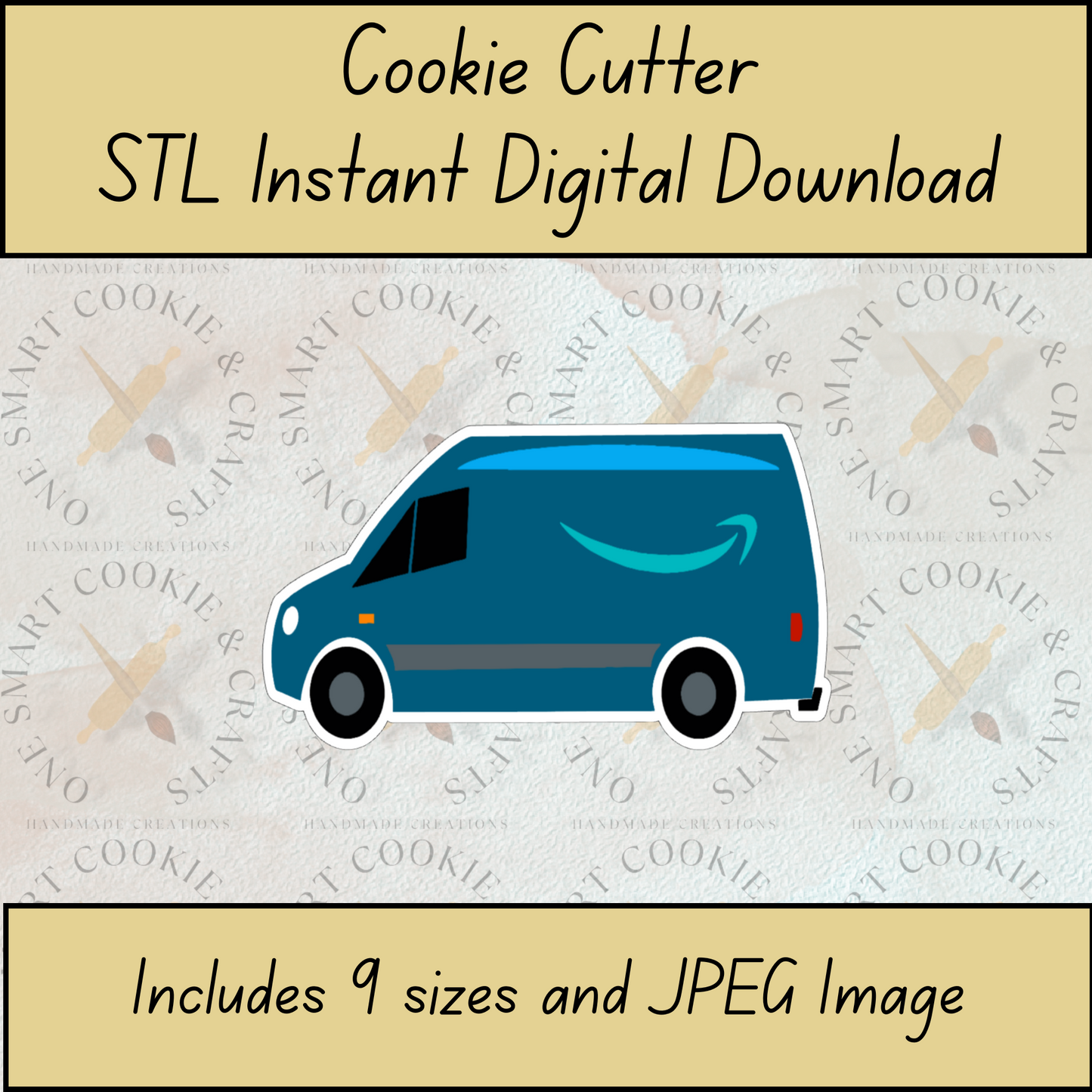 Delivery Truck Cookie Cutter STL File